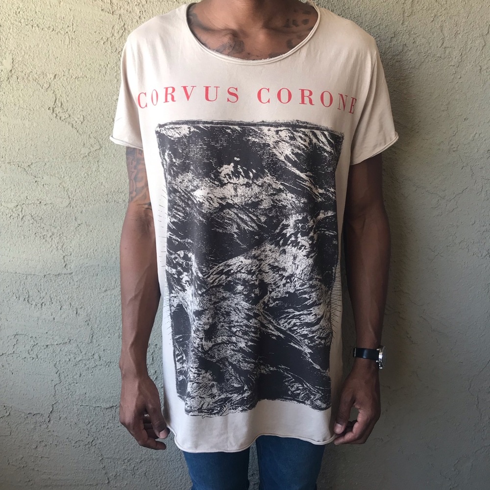 BEIGE H & M LONG TEE